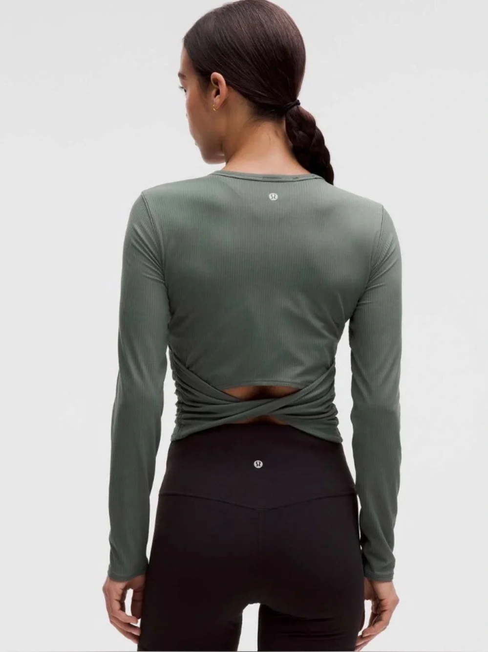 Lululemon All It Takes Back-Twist Ribbed Long-Sleeve Gym Workout Running Shirt